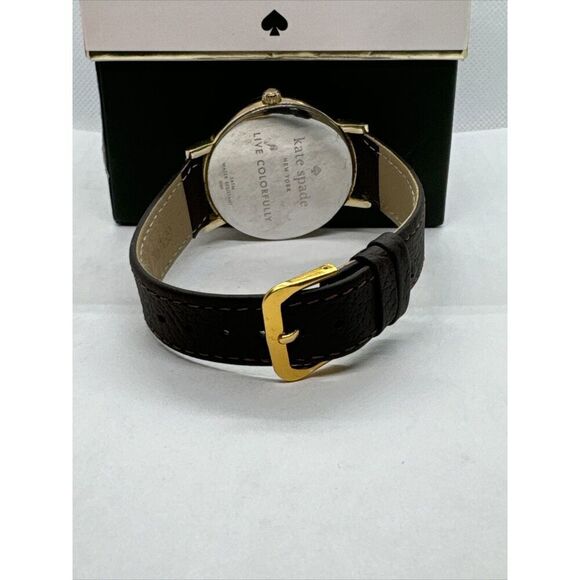 Kate Spade Gramercy 0009 Women\'s Black Leather Strap Analog Dial Watch JNA130